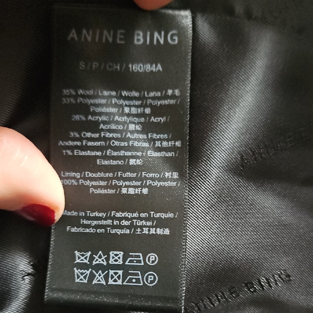 Anine Bing Size S Black and White Checkered Blazer - Picture 9 of 9